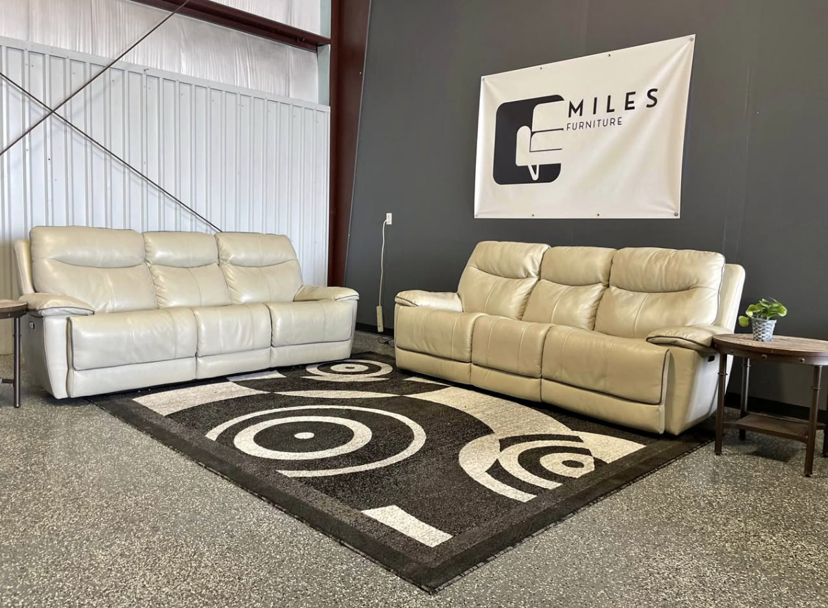 Messina Leather Power Reclining Sofa Set - Free Delivery