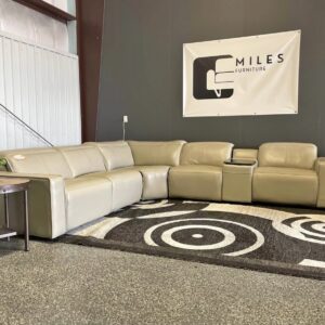 Abbyson Blythe Power Reclining Leather Sectional - Free Delivery 🚚